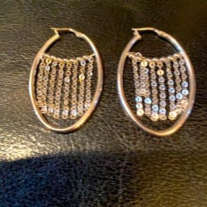 14k gold oval hoop earrings